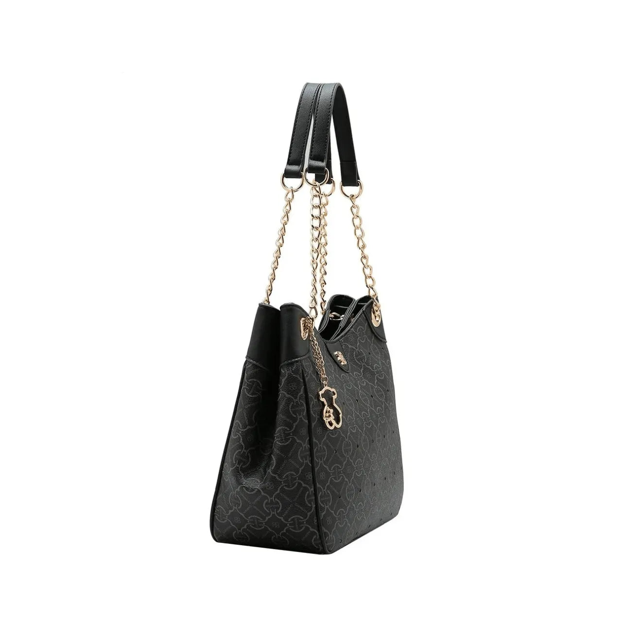 Bolsa Feminina Chenson Preta Alça Corrente Ursinho