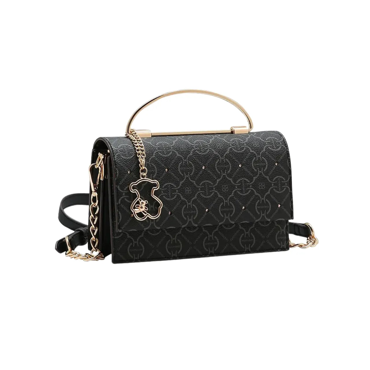Bolsa Feminina Chenson Preta Estruturada Alça Corrente