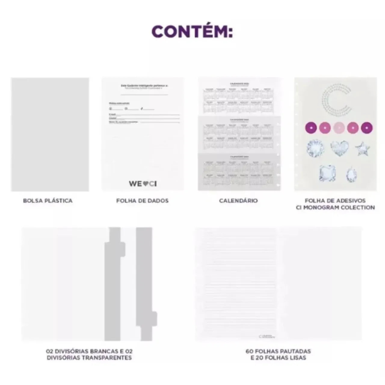 Caderno Inteligente Médio By Swarovski Cristais Monogram Black