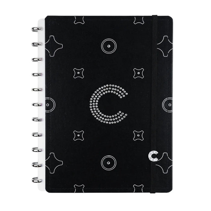 Caderno Inteligente Médio By Swarovski Cristais Monogram Black
