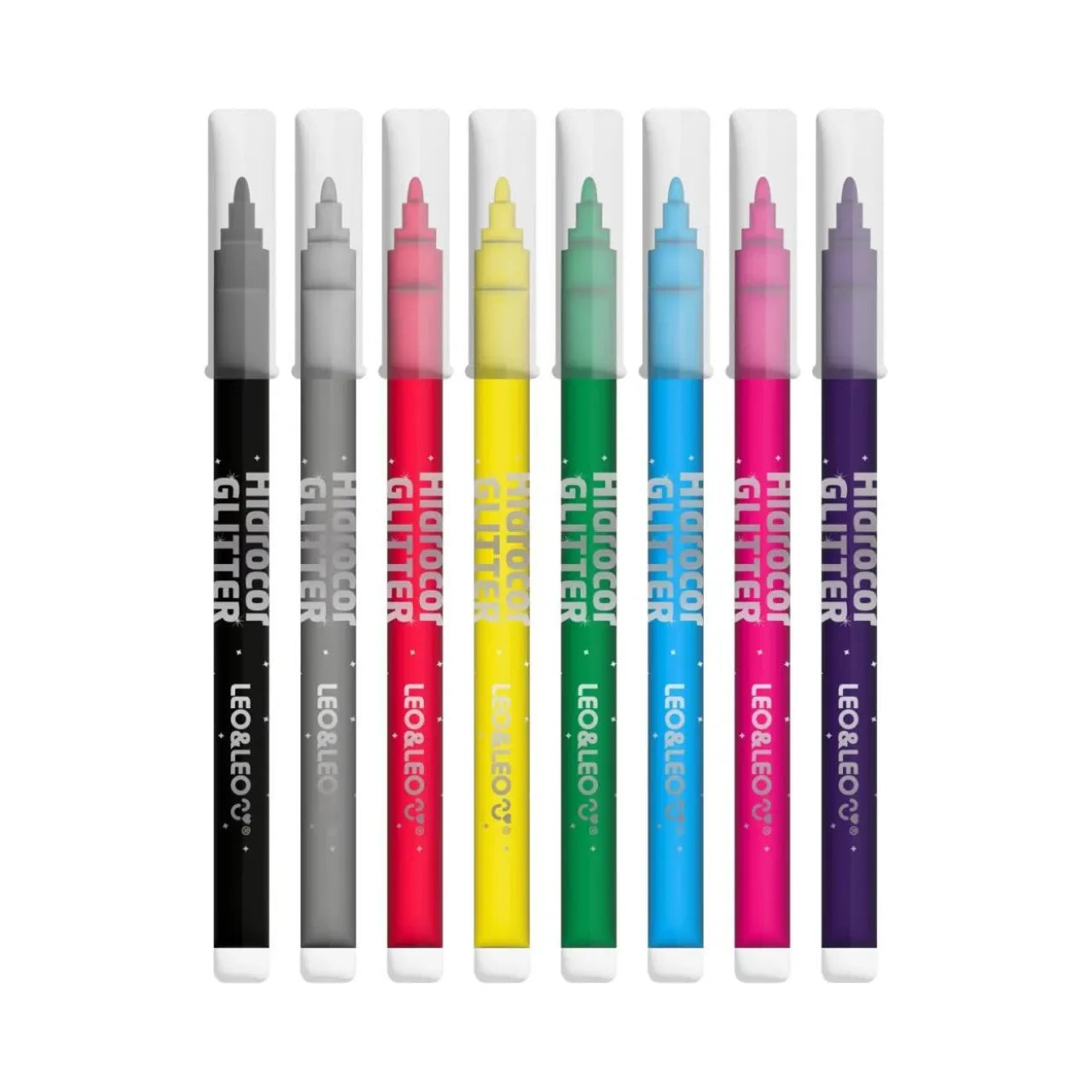 Caneta Hidrocor Glitter 8 Cores Leo e Leo