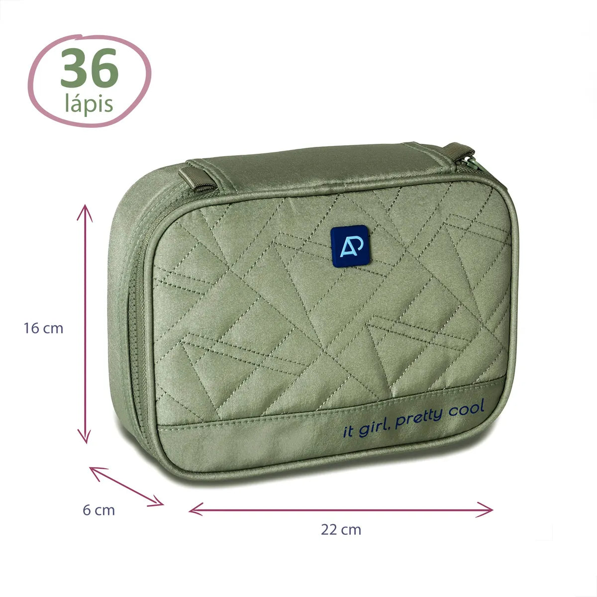 Estojo Box Alice Palucci Verde 36 Pens Juvenil