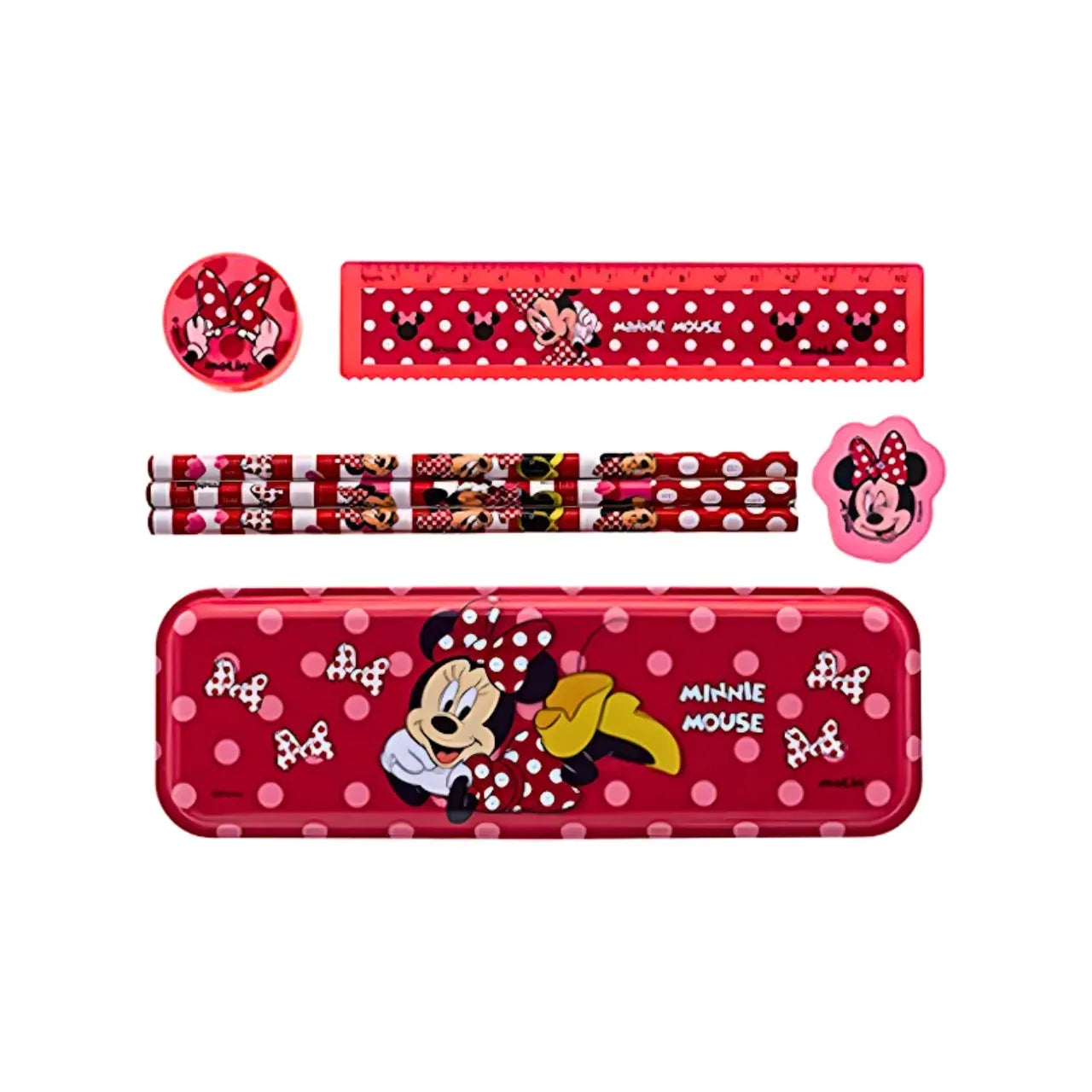 Kit Escolar Infantil Minnie 7 Itens Disney Molin