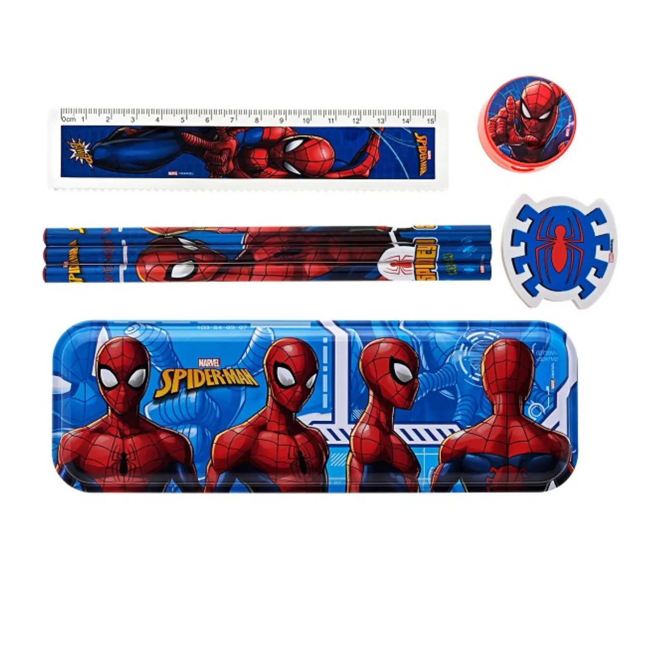Kit Escolar Infantil Spider Man 7 Itens Marvel Molin