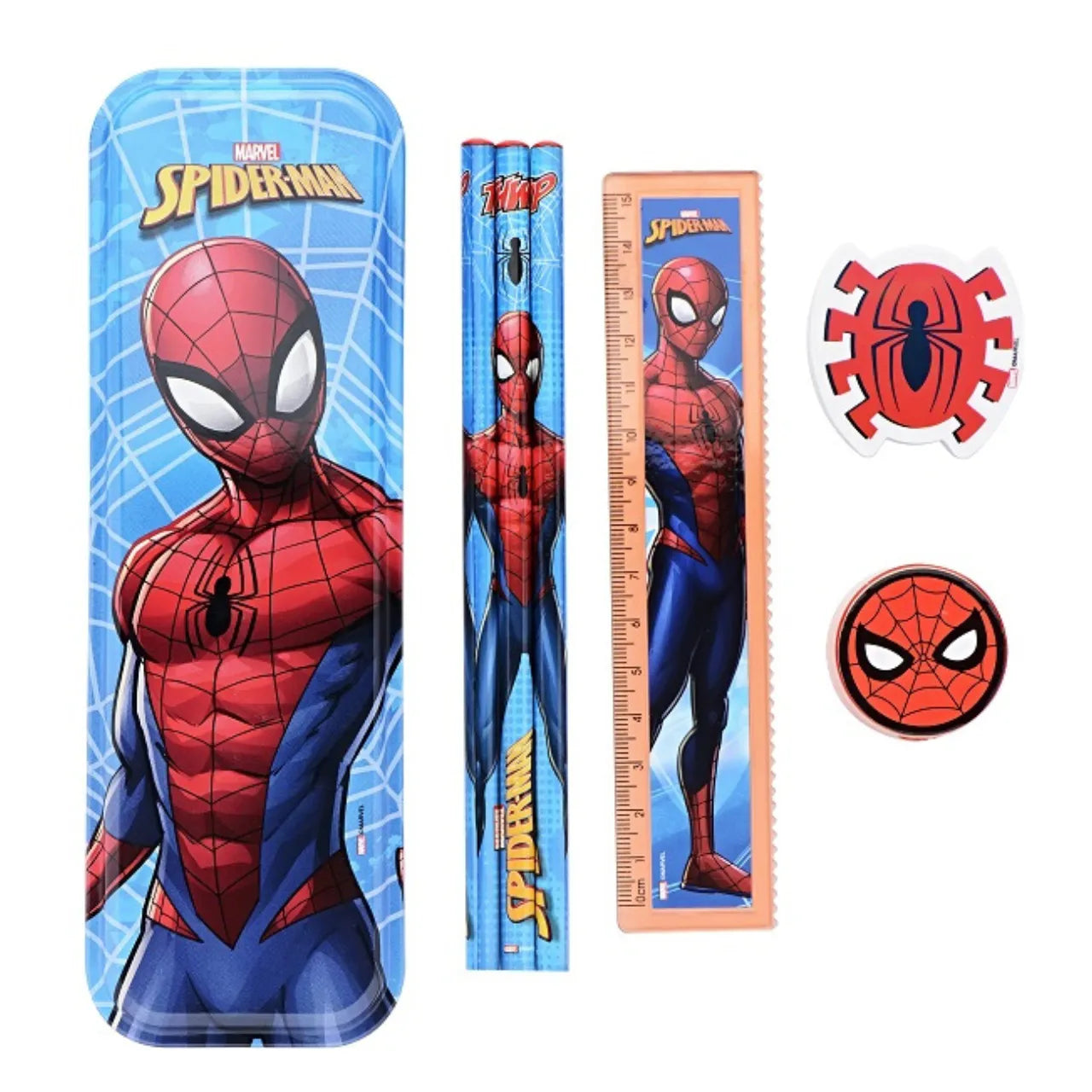 Kit Escolar Infantil Spider Man 7 Itens Marvel Molin