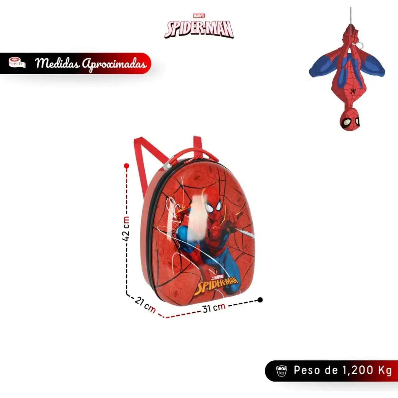 Mala Infantil Patinete Spiderman Luxcel em ABS