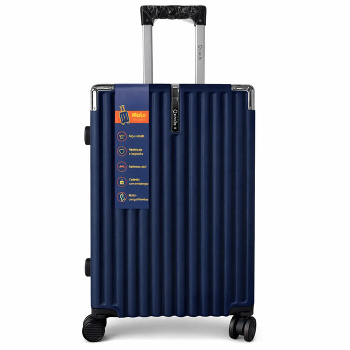 Mala de Bordo 10kg ABS Qualis KMA Rodas 360° Azul