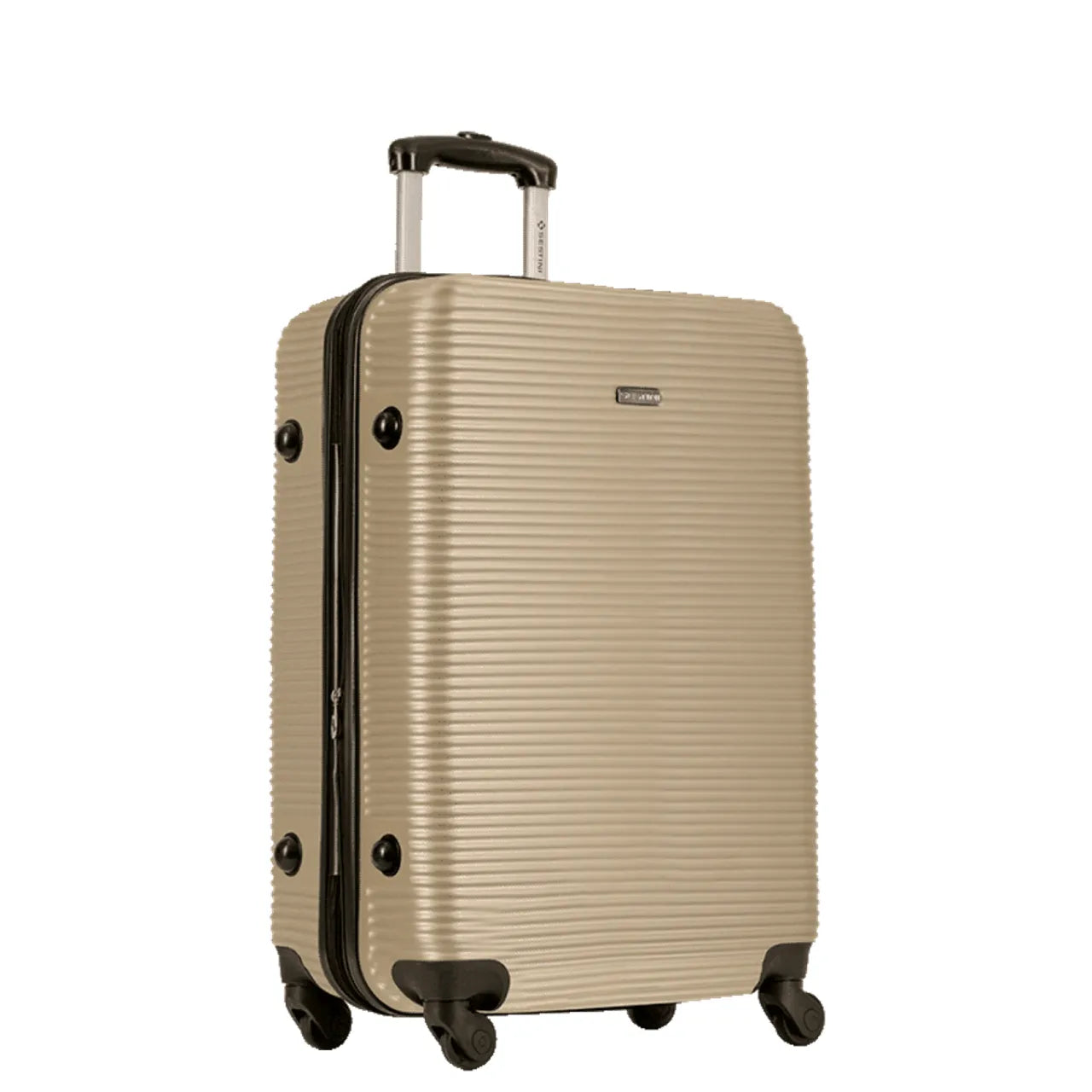 Mala de Viagem 23kg Média Sestini All Star Dourado ABS com Cadeado TSA Rodas 360°