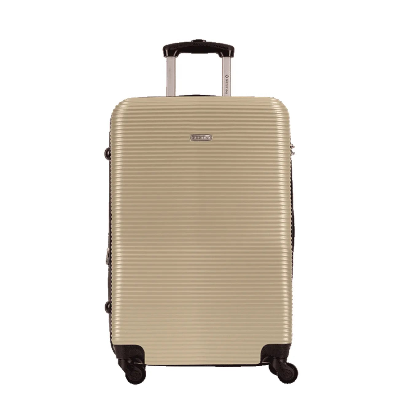 Mala de Viagem 23kg Média Sestini All Star Dourado ABS com Cadeado TSA Rodas 360°