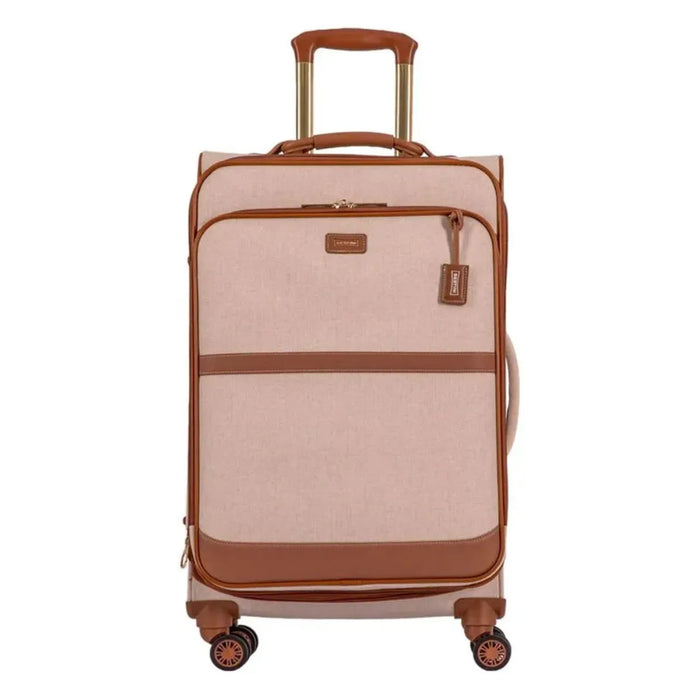 Mala de Viagem 23kg Média Tecido Sestini Royale Rodas 360° Bege