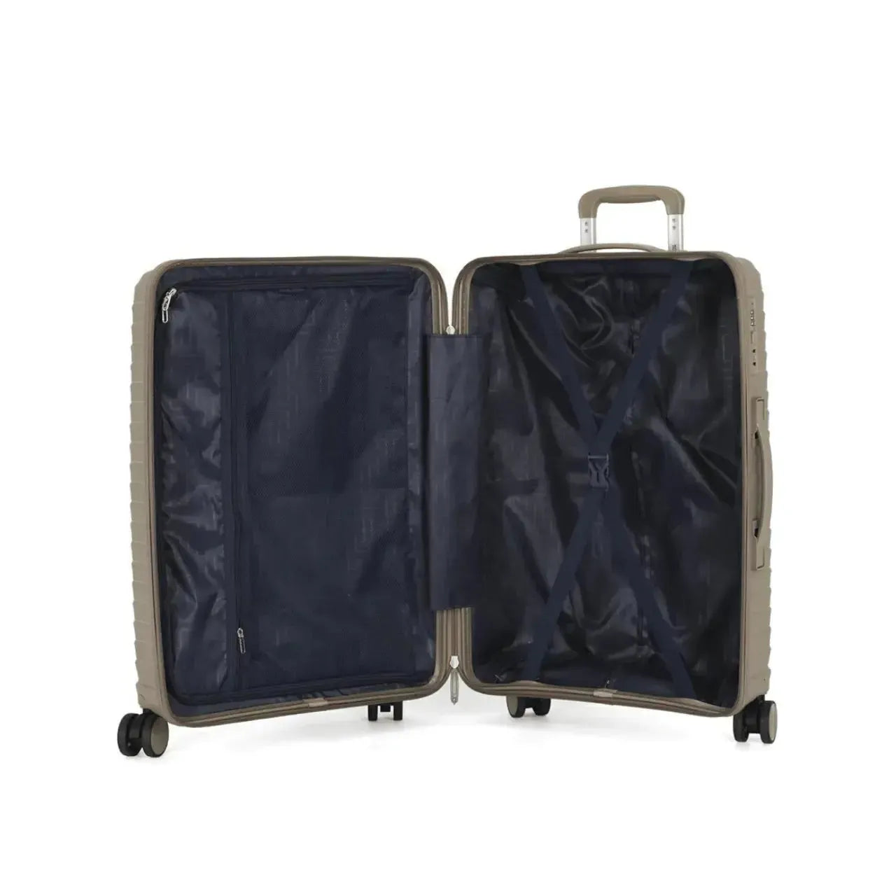 Mala de Viagem 23kg Polo King Polipropileno Champanhe Rodas 360°