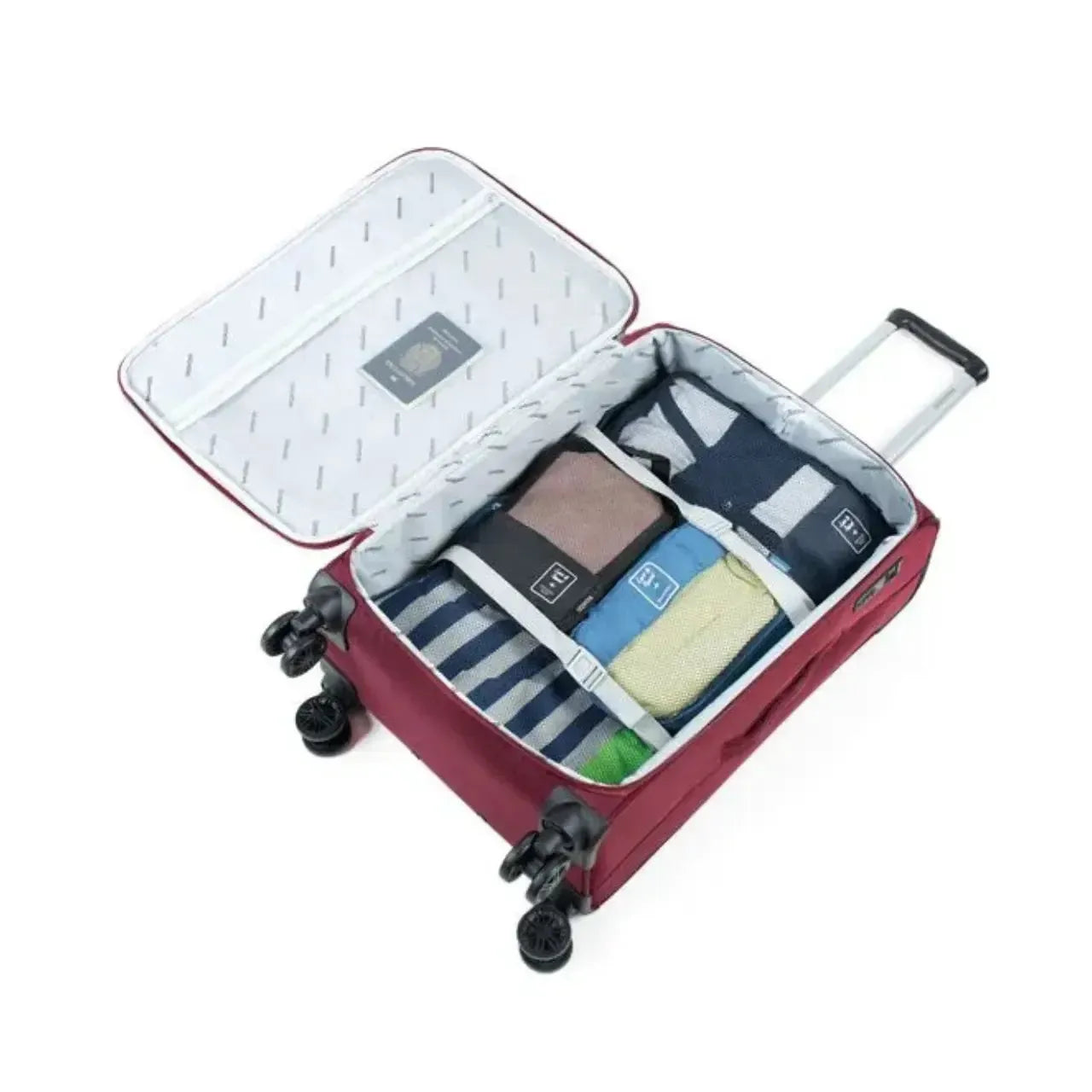 Mala de Viagem Bagaggio 23kg Tecido Vermelha Rodas 360°