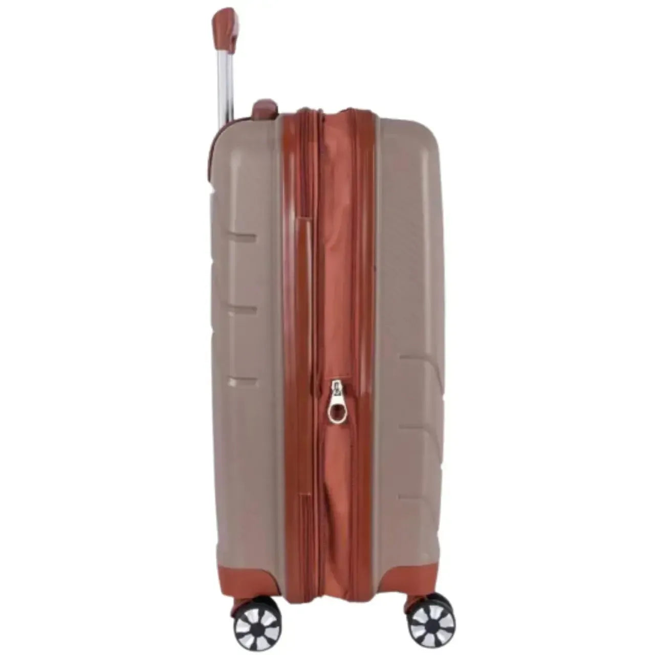 Mala de Viagem Grande 32kg Champanhe Polo King Polipropileno Rodas 360°