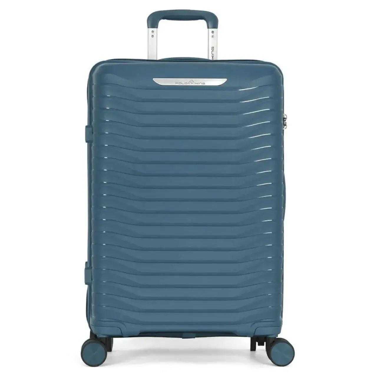 Mala de Viagem Grande 32kg Polo King Polipropileno Azul Rodas 360°