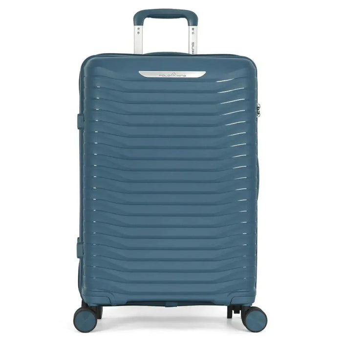 Mala de Viagem Grande 32kg Polo King Polipropileno Azul Rodas 360°