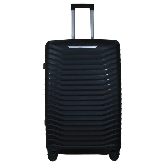 Mala de Viagem Grande 32kg Polo King Polipropileno Preta Rodas 360°