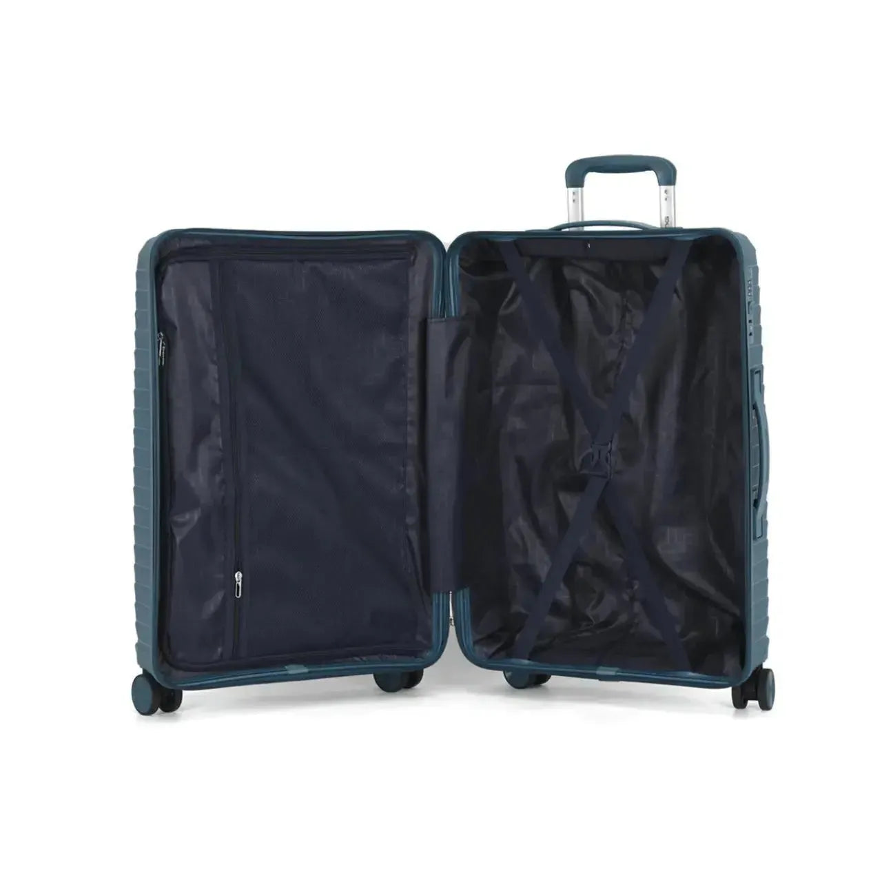 Mala de Viagem Média 23kg Polo King Polipropileno Azul Rodas 360°