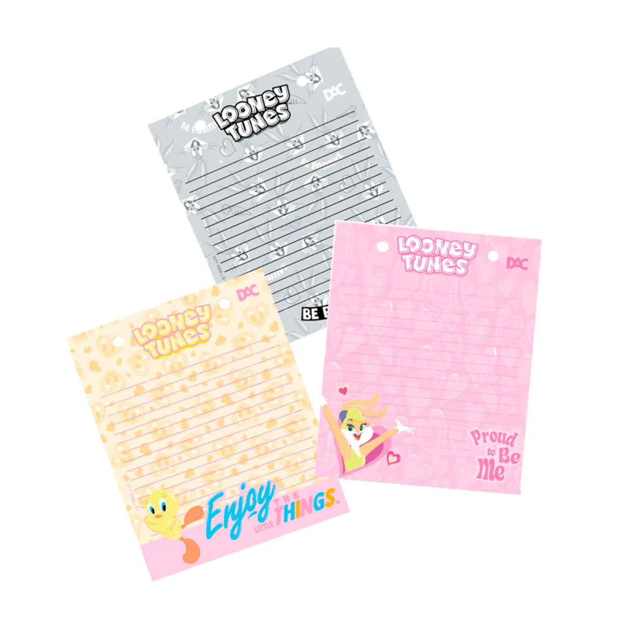 Mini Caderno Argolado Looney Tunes com Fichas 80 Folhas DAC