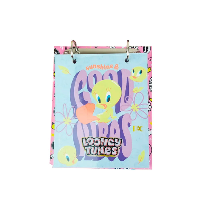 Mini Caderno Argolado Looney Tunes com Fichas 80 Folhas DAC