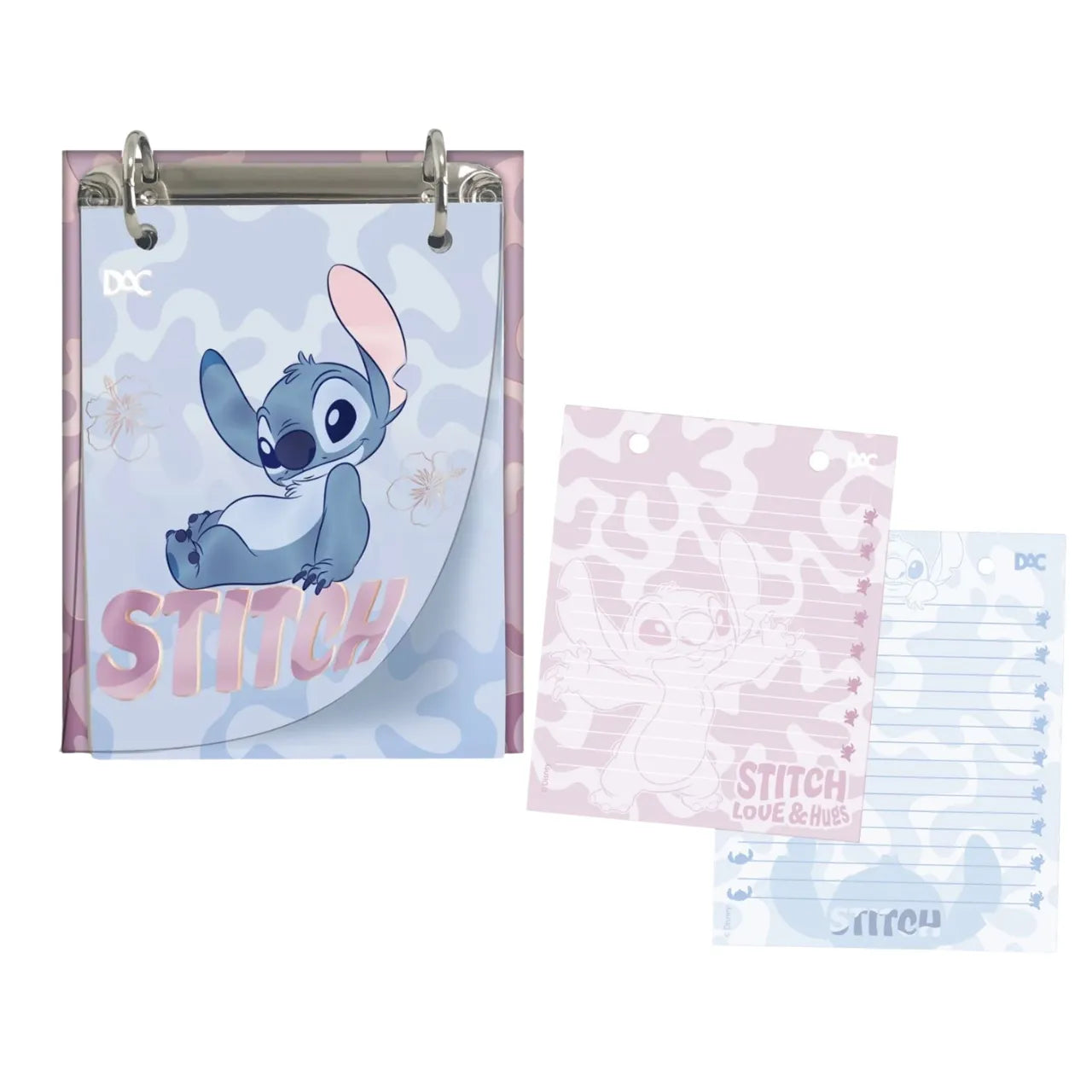 Mini Caderno Argolado Stitch com Fichas 80 Folhas DAC