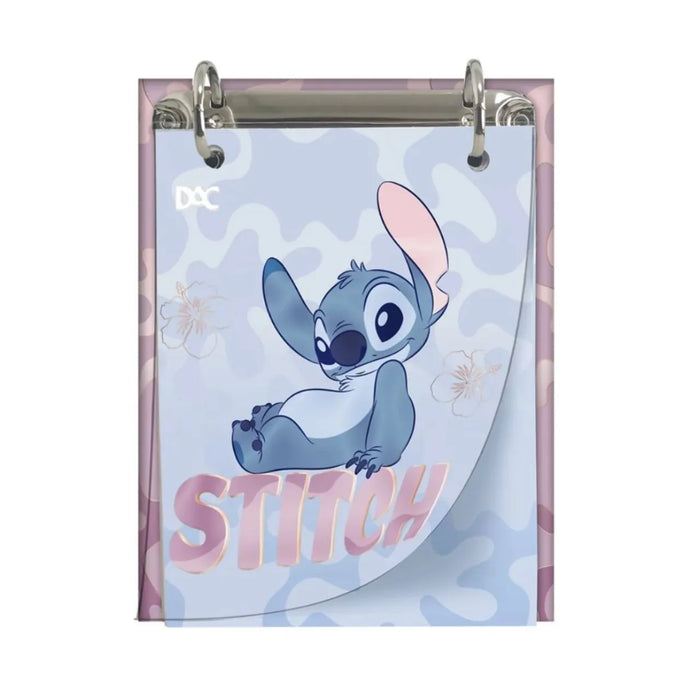 Mini Caderno Argolado Stitch com Fichas 80 Folhas DAC