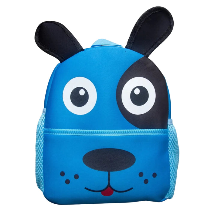 Mochila Baby Infantil Costas Cachorro 3D Azul Escolar com Zíper Camuflado