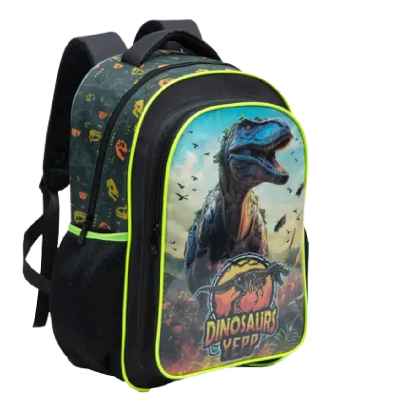 Mochila Baby Infantil Costas Dinossauro Escolar com Bolsos Laterais
