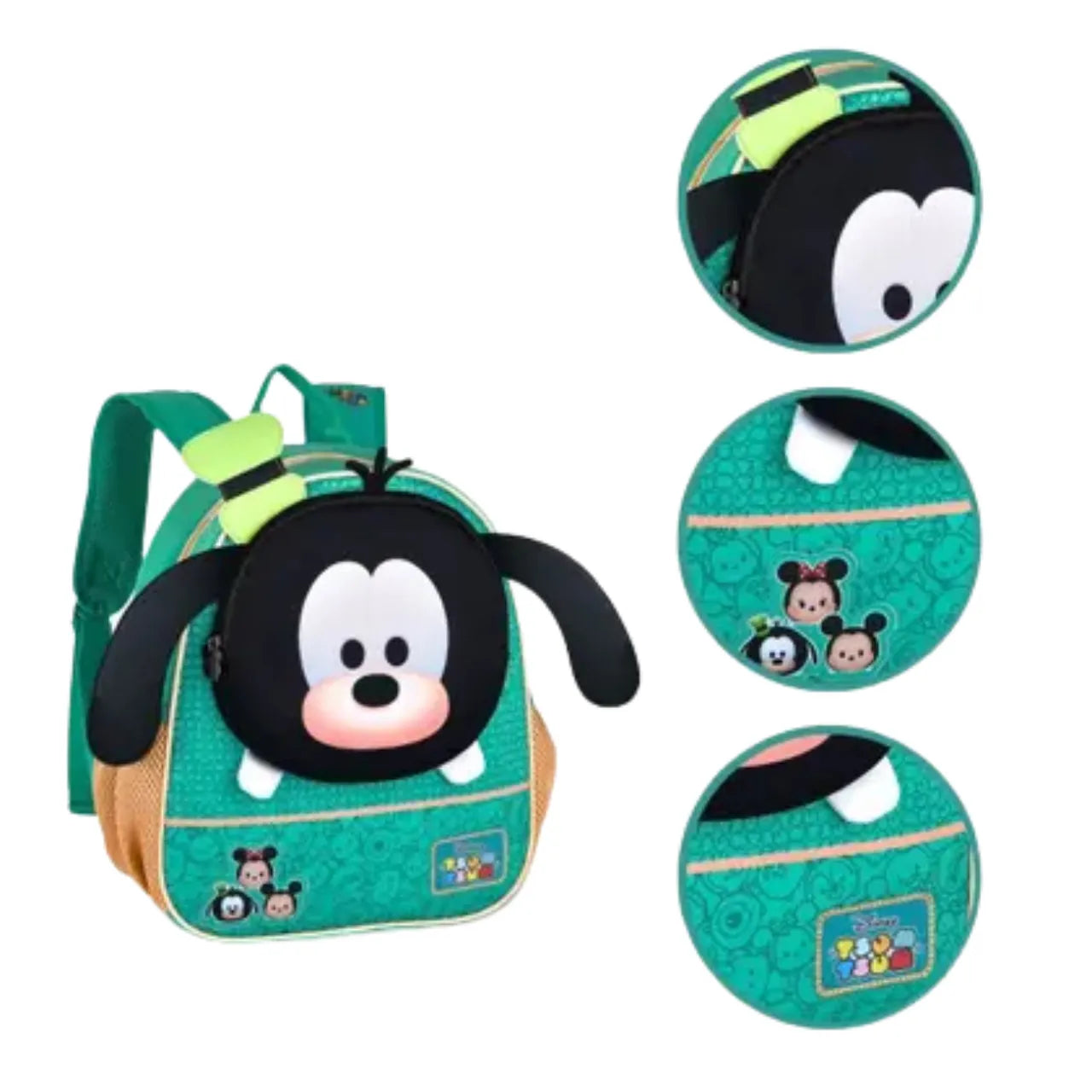 Mochila Baby Infantil Costas Disney Tsum Tsum Cachorro com Bolso Frontal