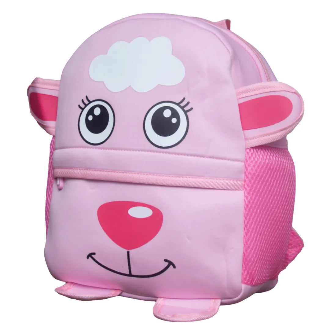 Mochila Baby Infantil Costas Ovelhinha Rosa Escolar com Bolsos Laterais
