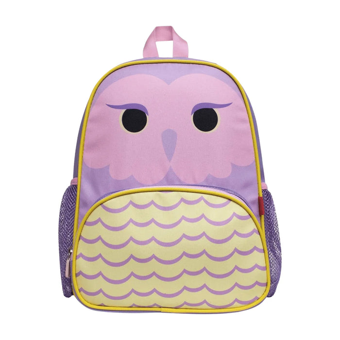 Mochila Baby Infantil Escolar Costas Coruja Lilás com Detalhes Amarelos
