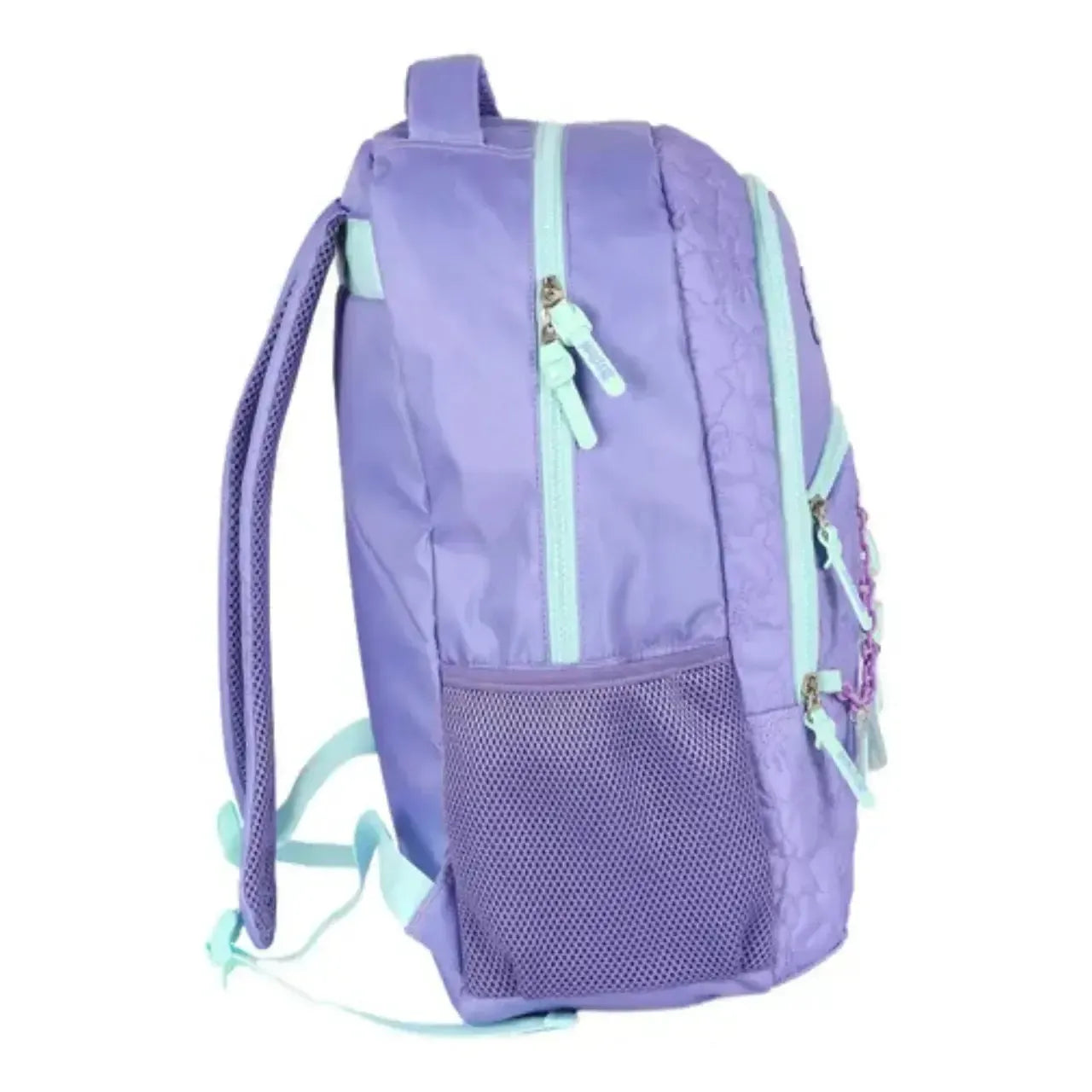 Mochila De Costas Stitch Lilás e Turquesa com Bolso Frotal