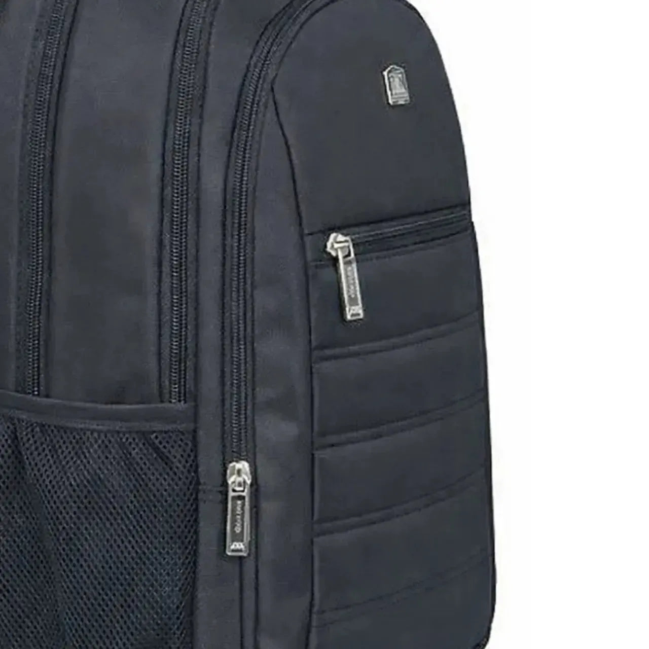 Mochila Escolar de Costas Preta com Bolso para Notebook Alças Acolchoadas 3 Zíperes
