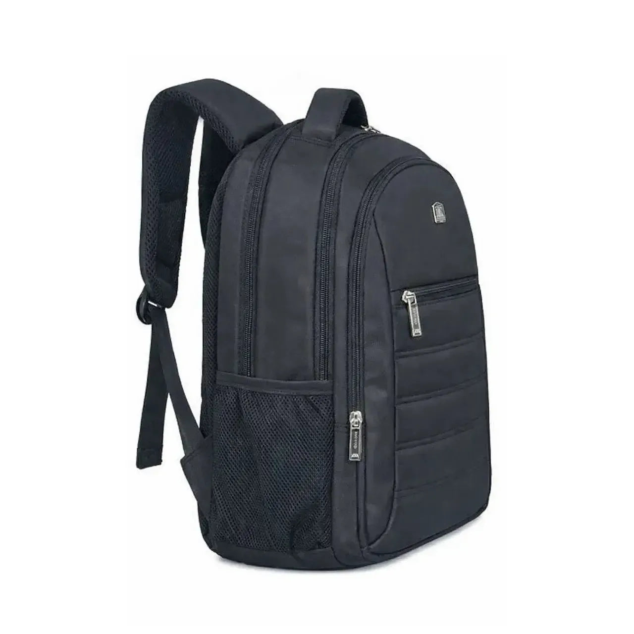 Mochila Escolar de Costas Preta com Bolso para Notebook Alças Acolchoadas 3 Zíperes
