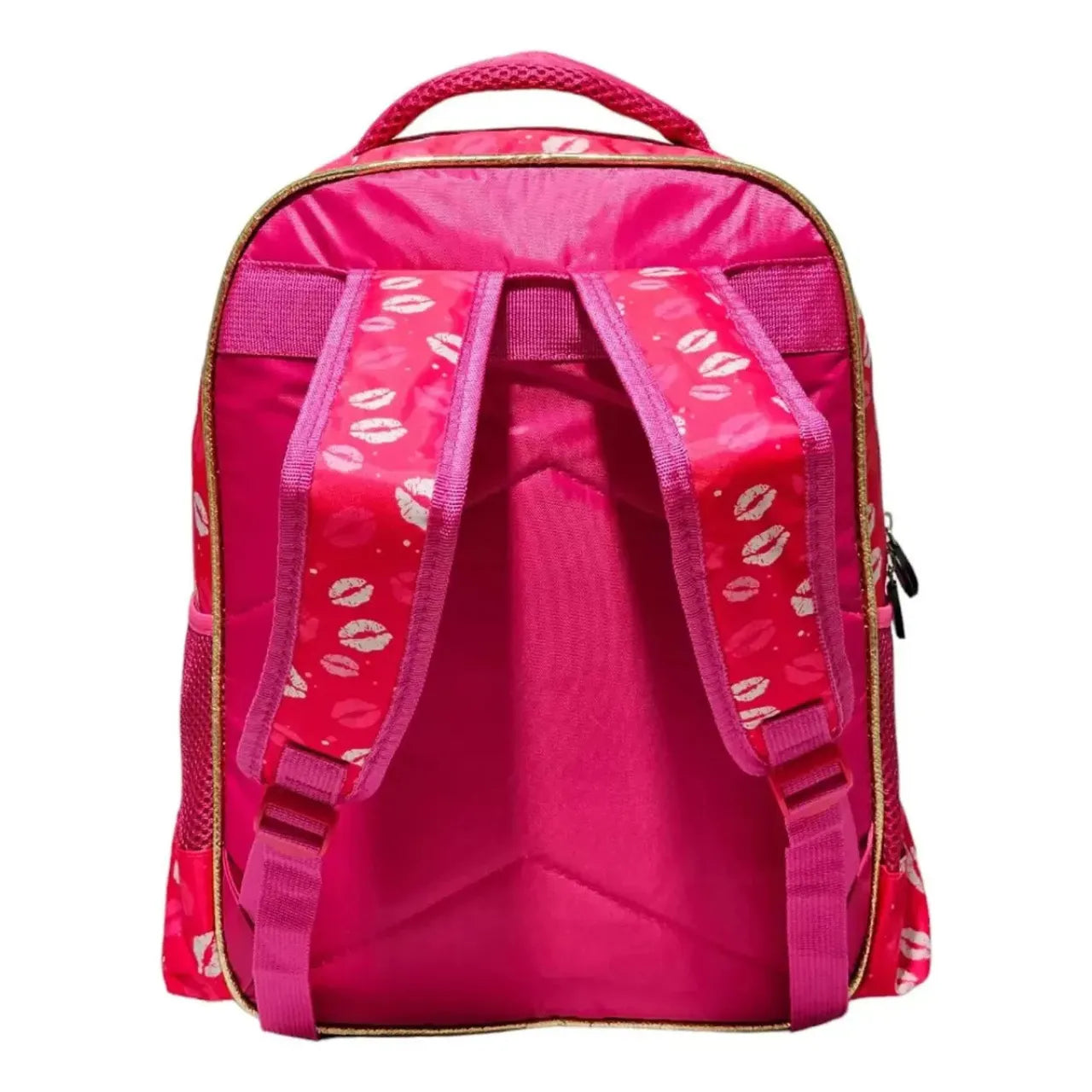 Mochila Infantil Costas Believe Rosa Princesa com Bolso Frontal