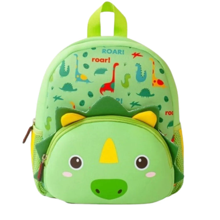 Mochila Infantil Escolar Costas Dinossauro Verde 2 Zíper