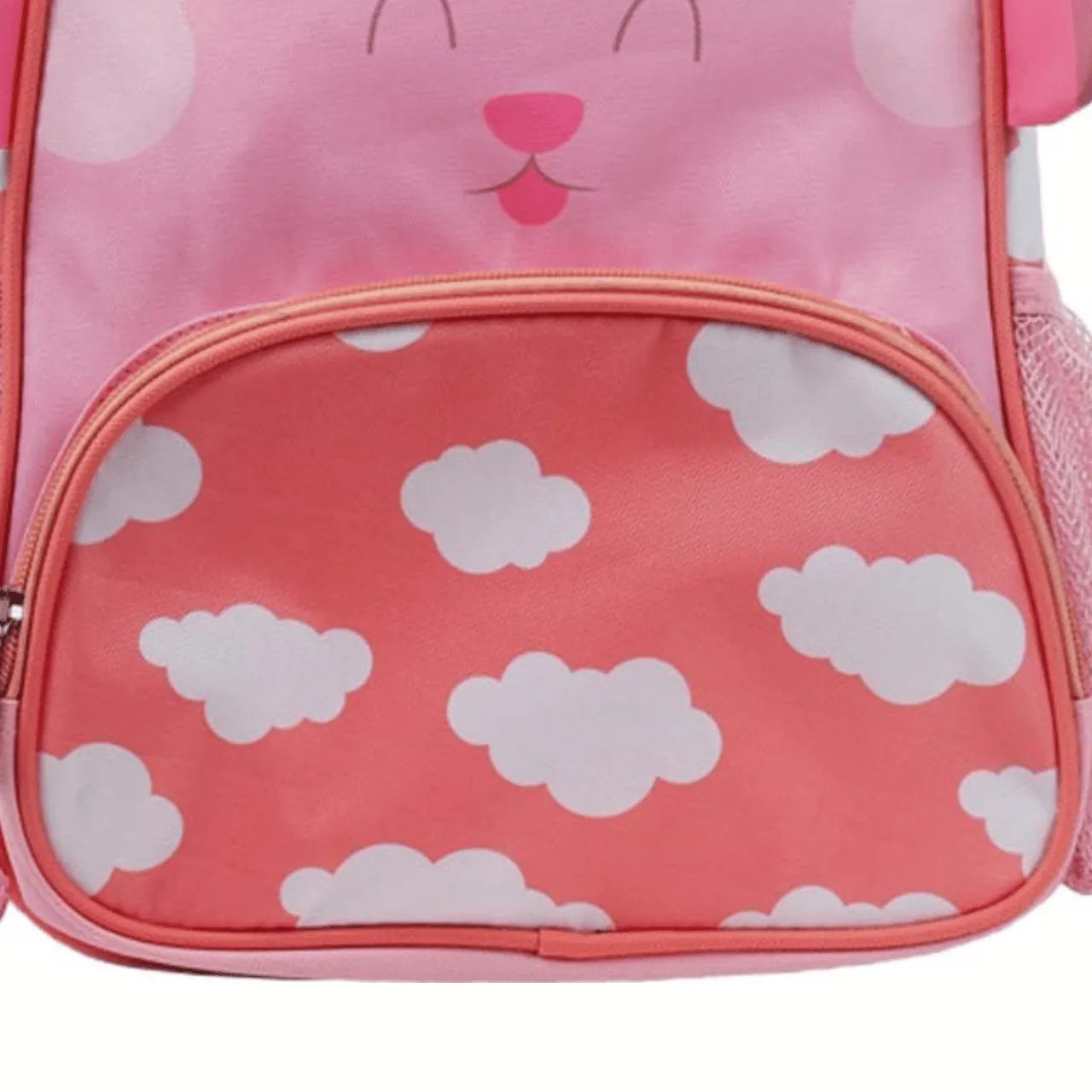 Mochila Infantil Escolar Costas Ovelhinha Rosa Bolsos Laterais