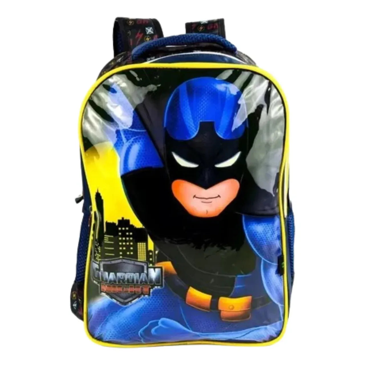 Mochila Infantil Escolar Costas Super Herói Guardião com Alças Ajustáveis e Tela Lateral