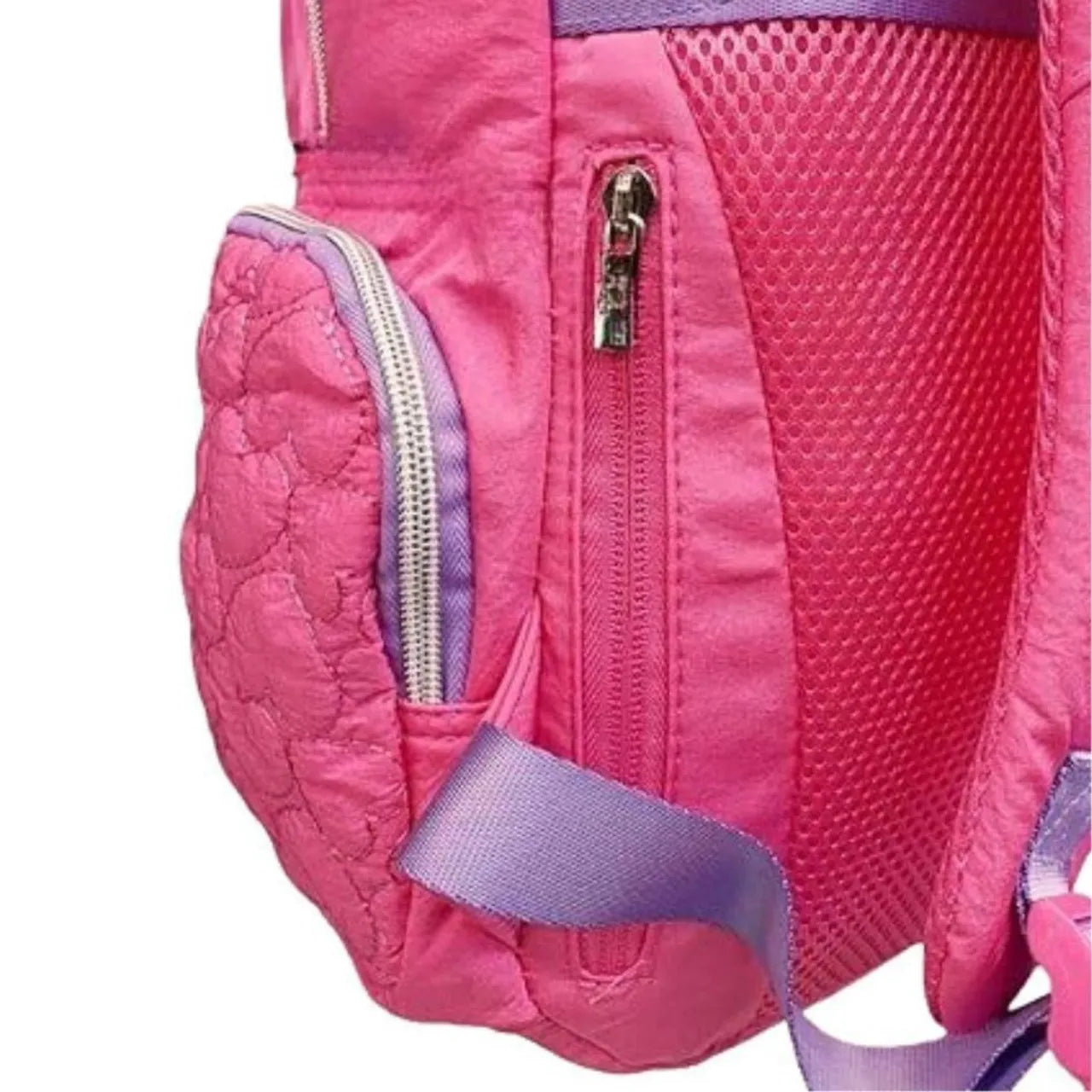 Mochila de Costa Rebecca Bonbon Rosa Floral com Bolso Frontal