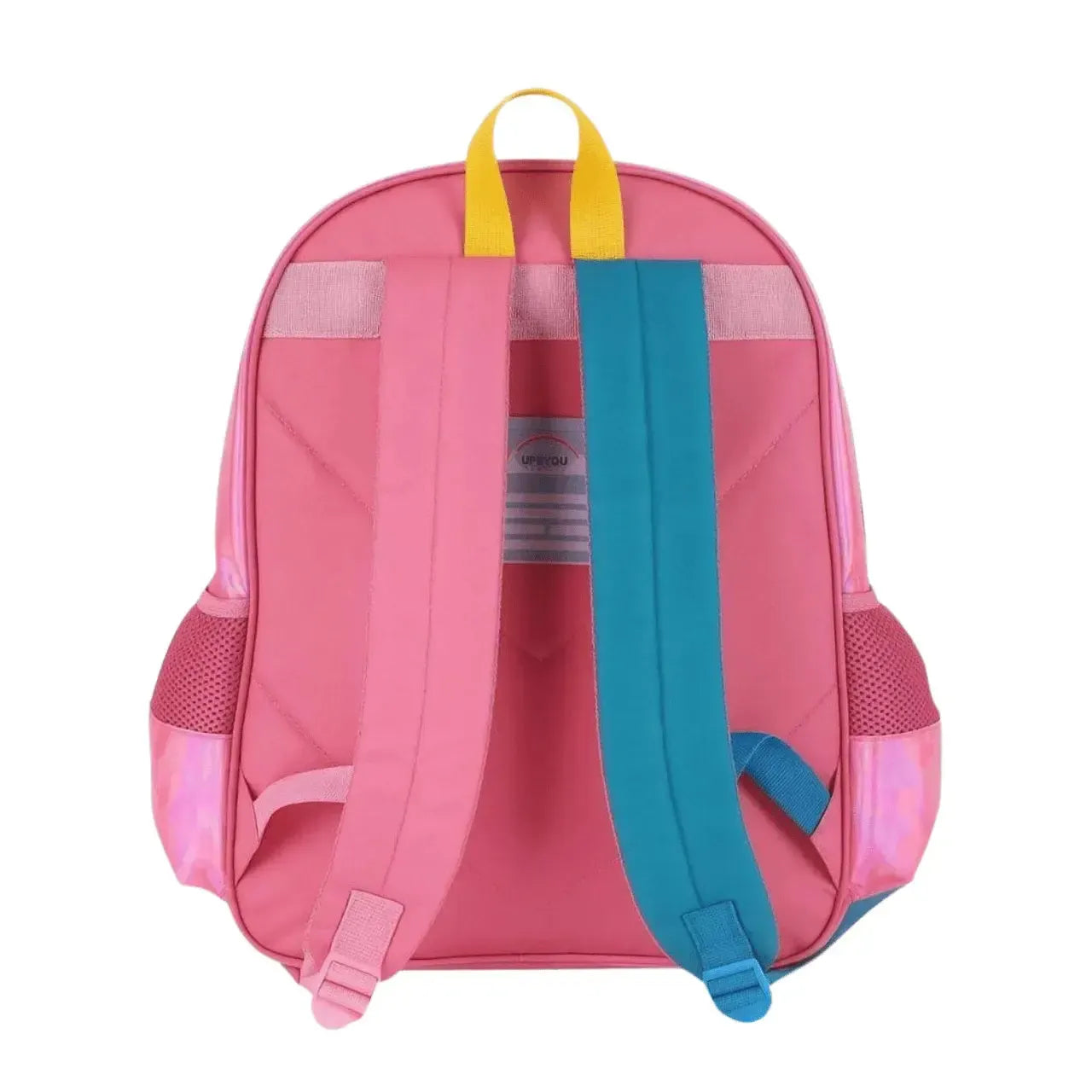 Mochila de Costas Arco Íris Rosa Holográfico com Alça Refoçada
