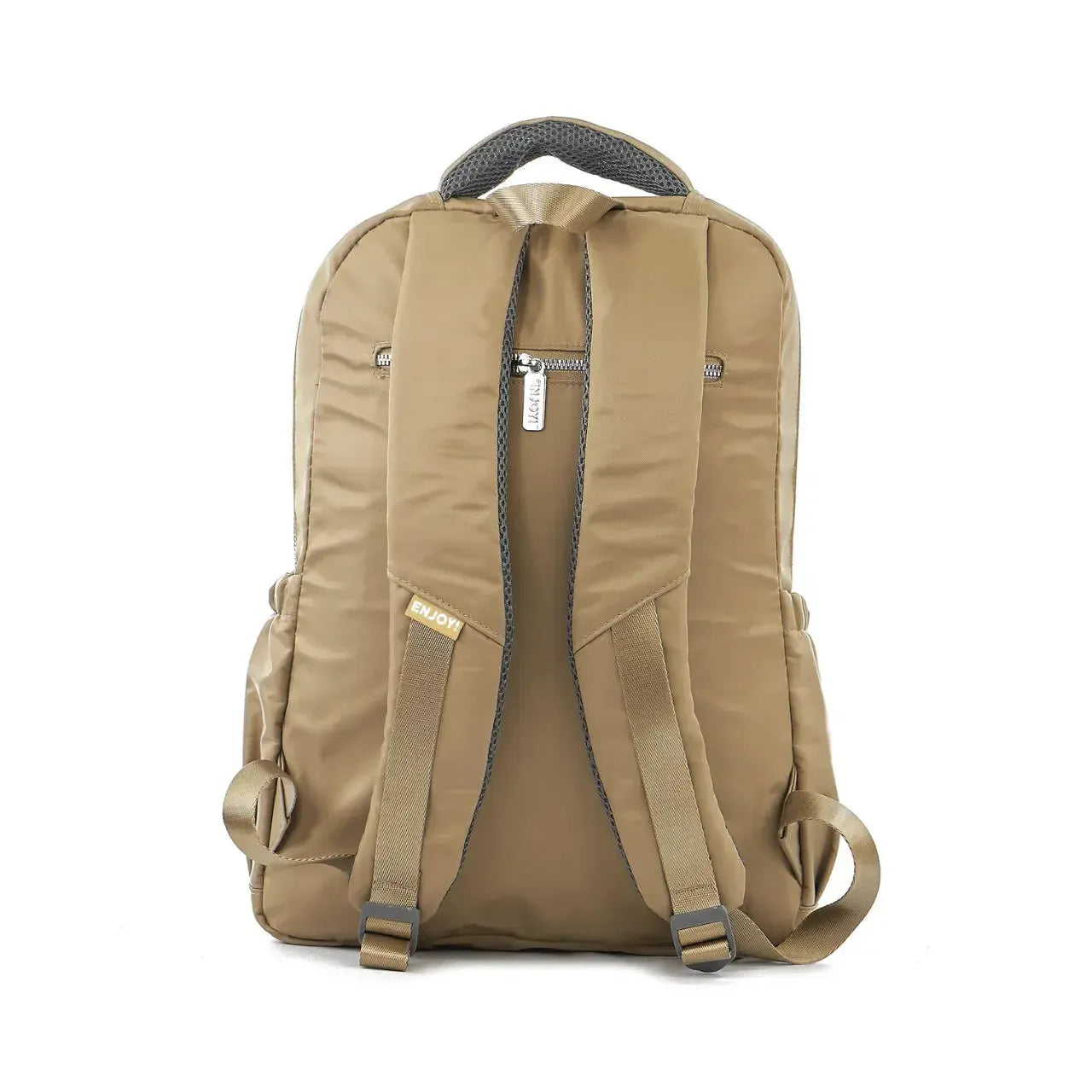 Mochila de Costas Caqui Alças Reforçadas Bolso Antifurto