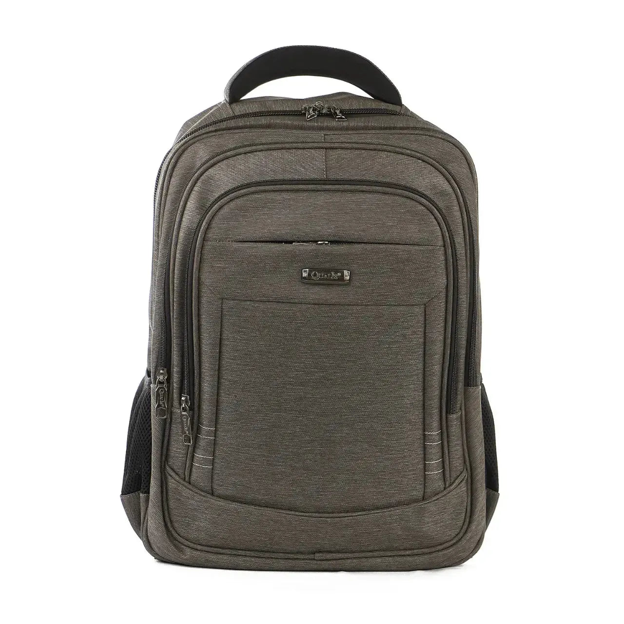 Mochila de Costas Cinza Reforçada porta Notebook com Bolso Antifurto