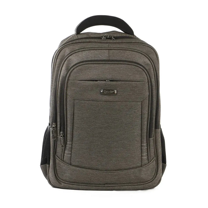 Mochila de Costas Cinza Reforçada porta Notebook com Bolso Antifurto