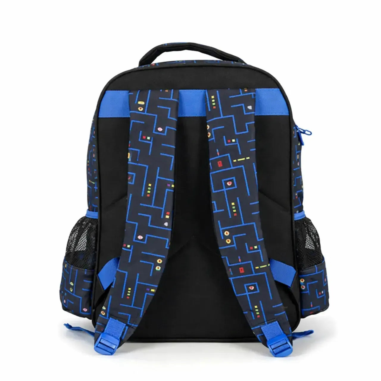 Mochila de Costas Controle Gamer Preta e Azul com Bolso Frontal