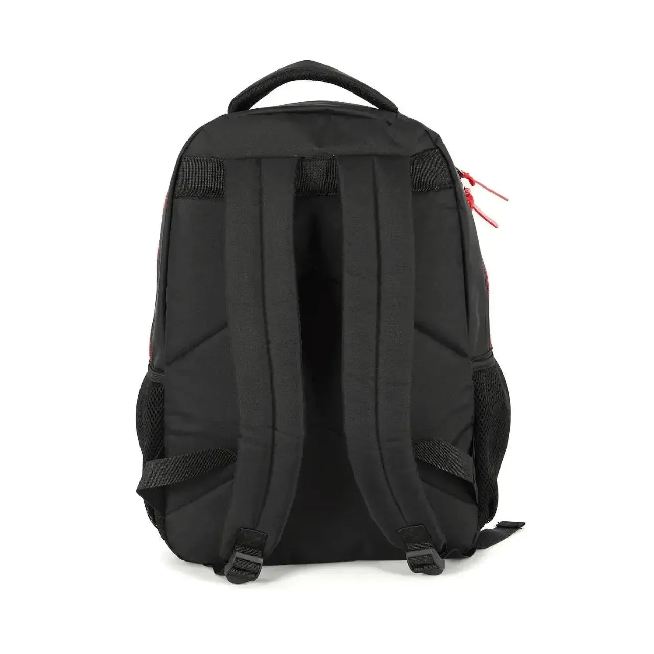 Mochila de Costas Enaldinho Preta e Vermelha Juvenil com Alça Reforçada
