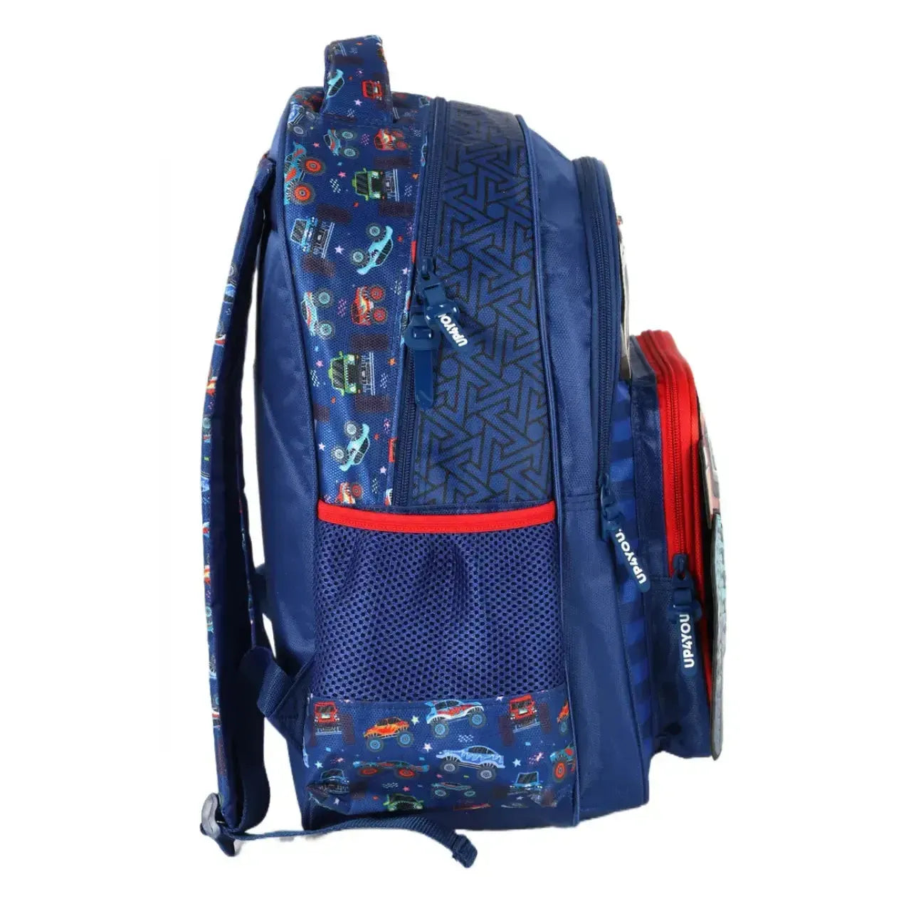 Mochila de Costas Monster Truck com Led e Bolso Frontal