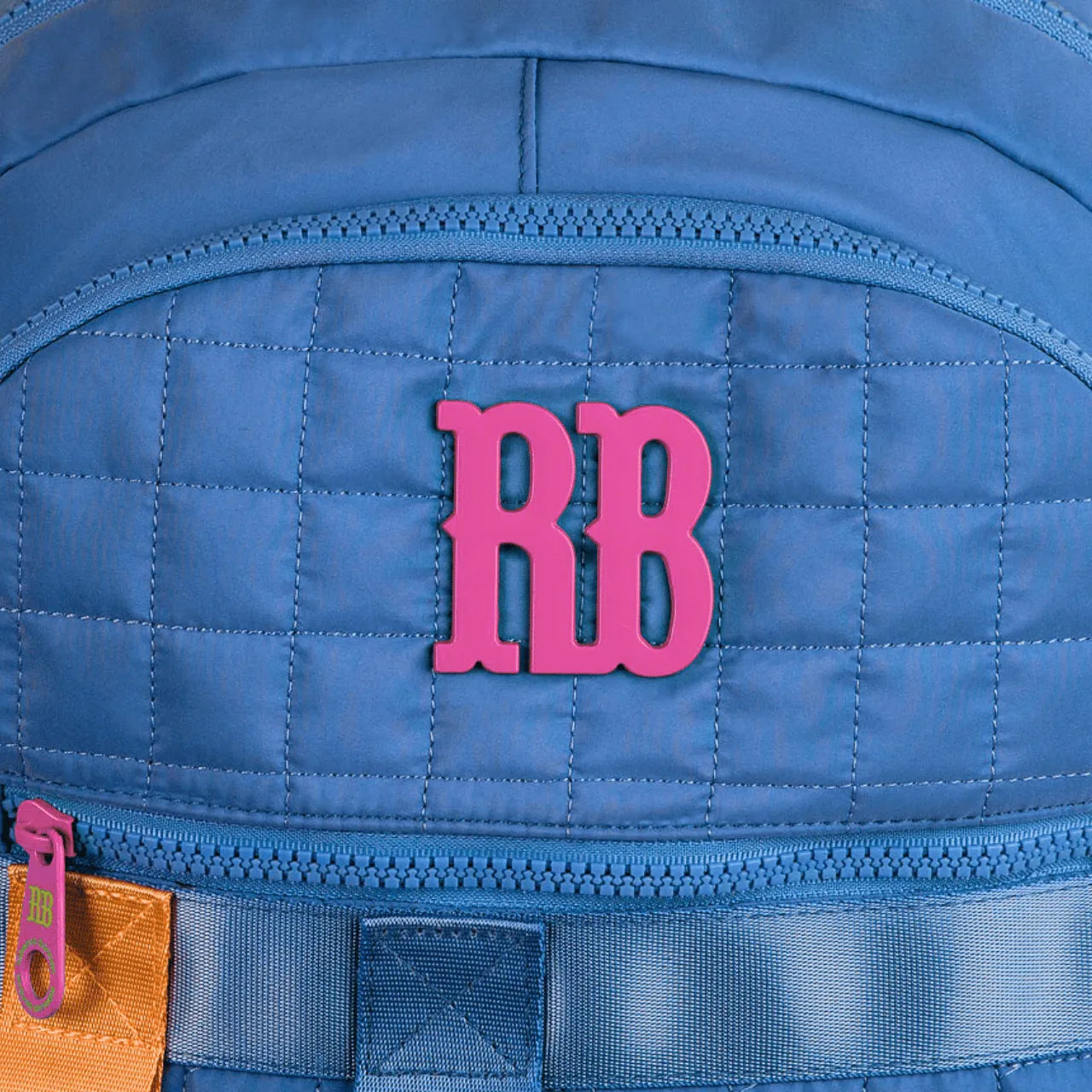 Mochila de Costas Rebecca Bonbon Azul de Pelúcia com Bolso Frontal