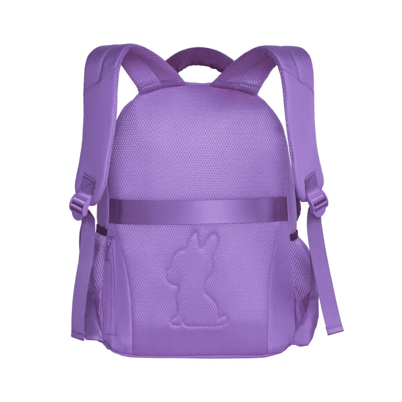 Mochila de Costas Rebecca Bonbon Roxa de Pelúcia com Bolsos Frontais