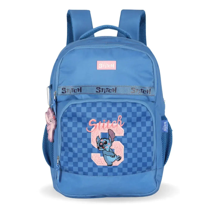 Mochila de Costas Stitch Azul e Rosa Juvenil com Bolso Frontal