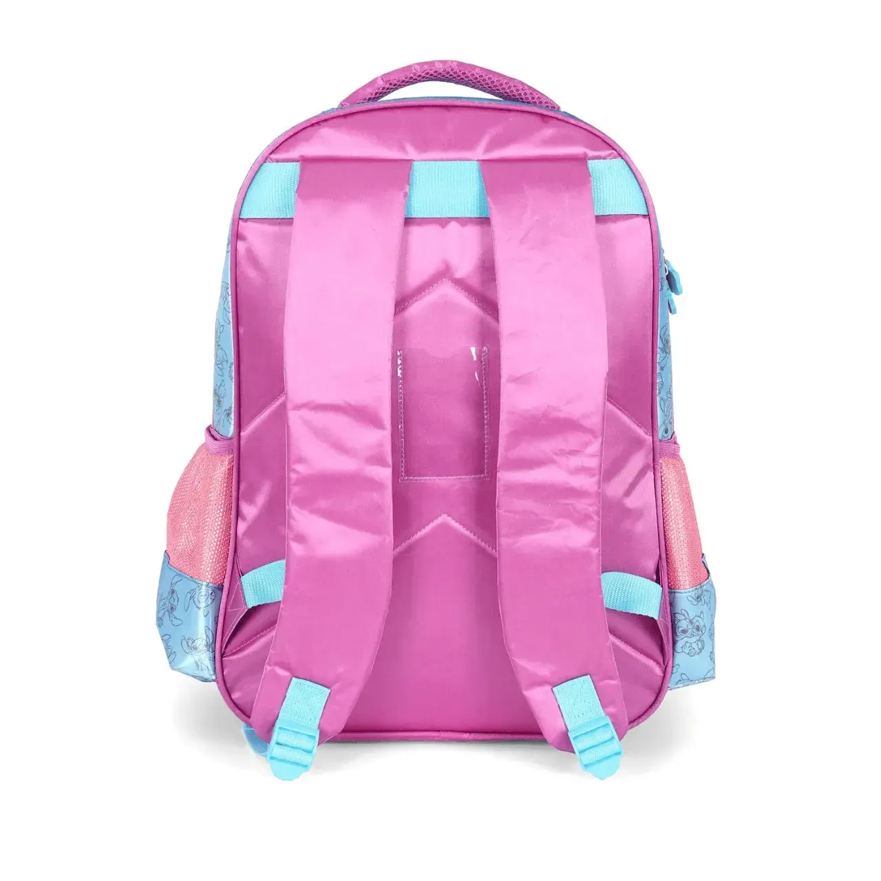 Mochila de Costas Stitch com Pelúcia e Bolso Frontal e Estojo Triplo Holográfico
