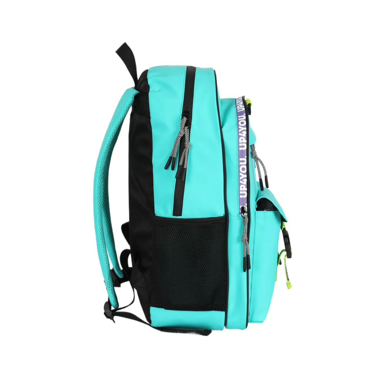 Mochila de Costas Turquesa Alça reforçada com Bolsos Frontais